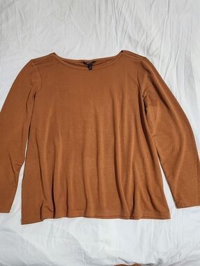 Banana Republic Women's Long-Sleeve Crewneck Top - Rust Brown